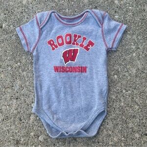 Wisconsin Badgers Baby Onesie 3–6 Months Gen2 Rookie Gray NCAA Bodysuit